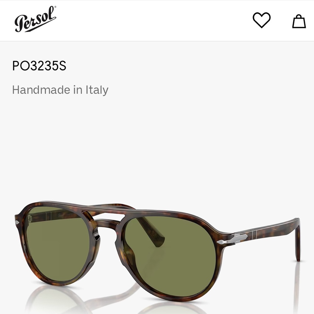 Persol Tortoise Shell Sunglasses with Green Lenses - Picture 2 of 5